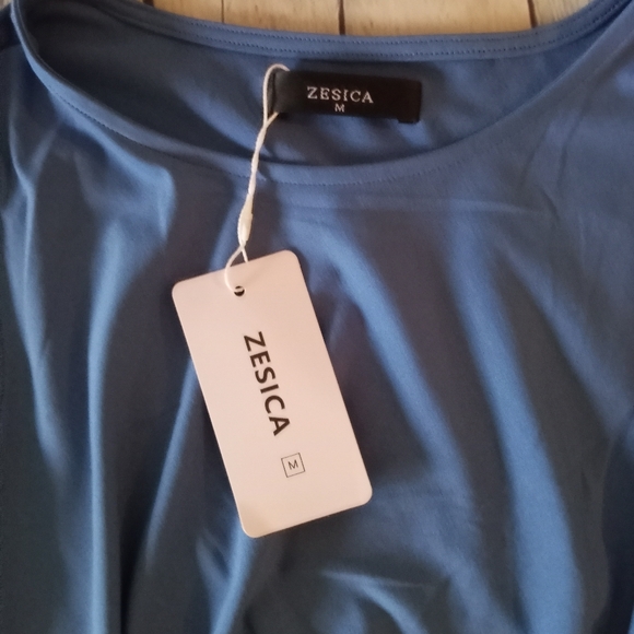 NWT Zesica Dusty Blue Sleeveless Dress - Medium - Picture 7 of 7